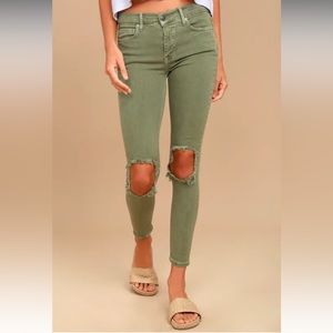 Free People Green Skinny Jeans